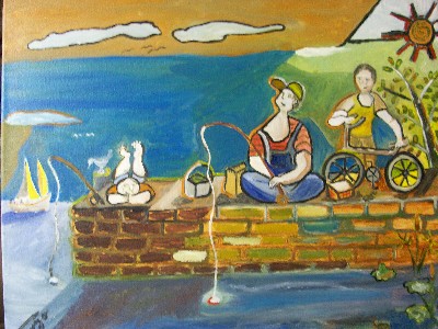 Kids fishing
